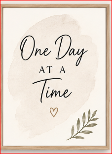 One Day At A Time Wall Tapestry — Neutral Boho Inspirational Home Decor