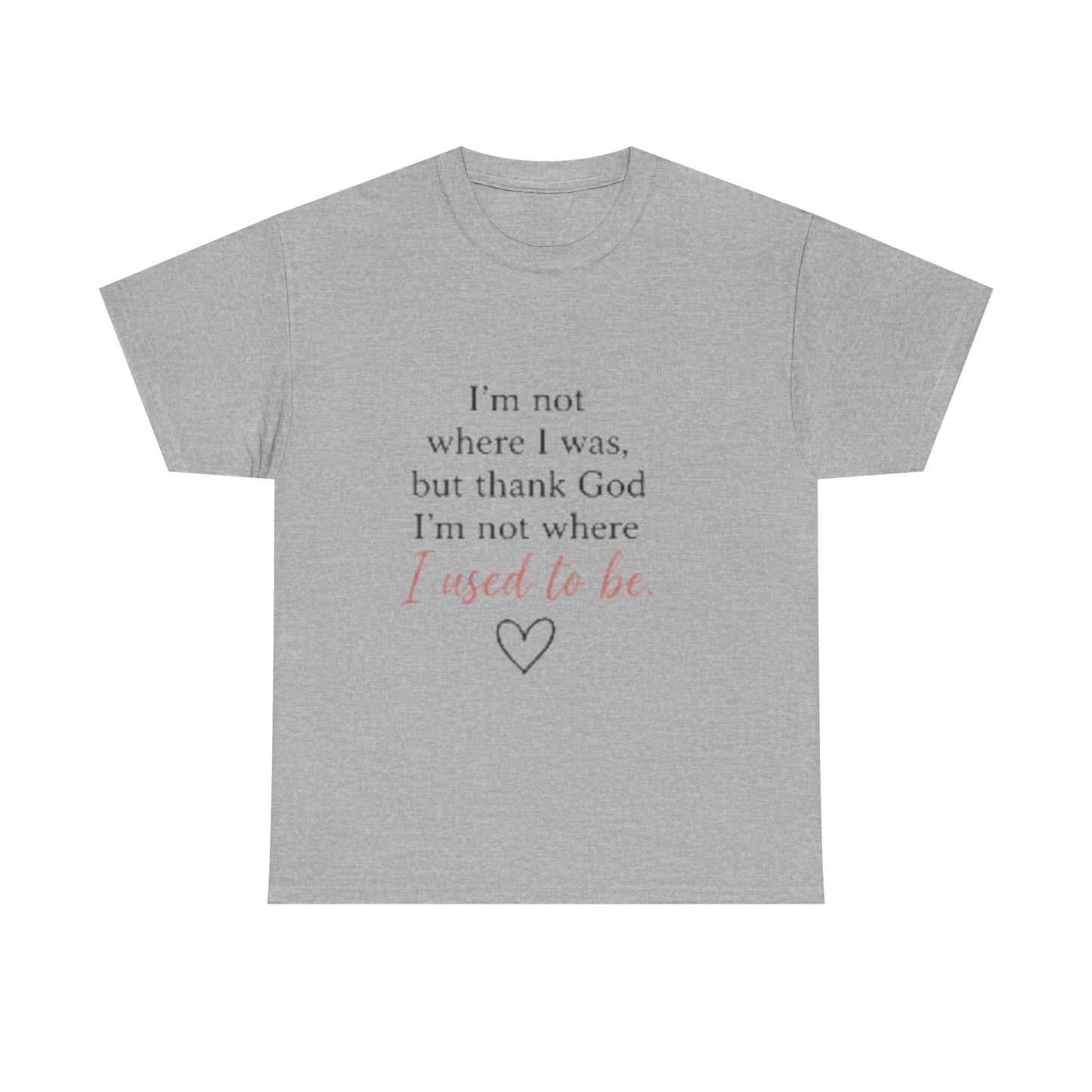 Inspirational Tee — "I’m not where I was, but thank God I’m not where I used to be"