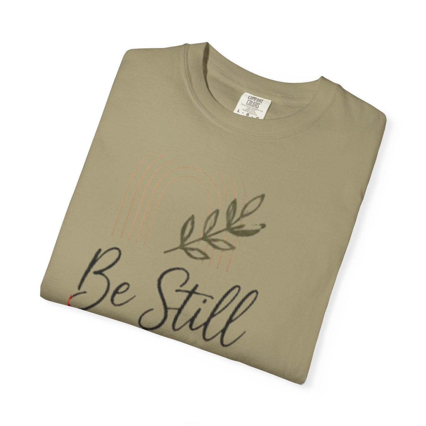 Be Still & Know T-Shirt | Minimal Script Leaf Heart