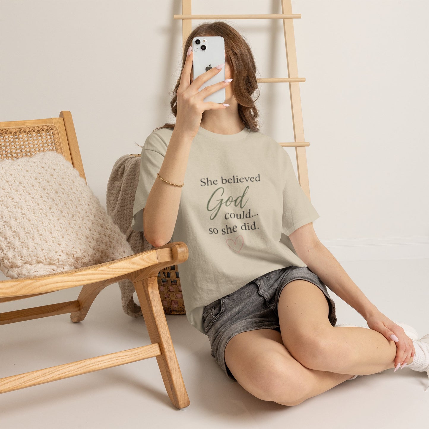 Faith-Inspired Tee — "She believed God could... so she did." Inspirational Christian T-Shirt