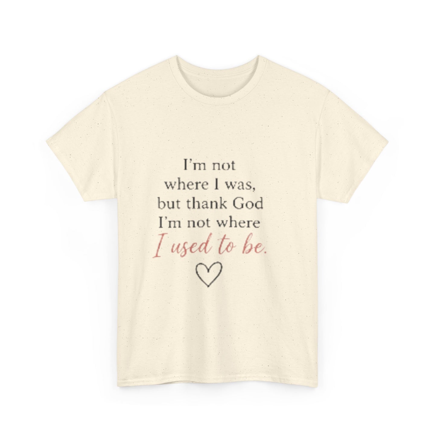 Inspirational Tee — "I’m not where I was, but thank God I’m not where I used to be"
