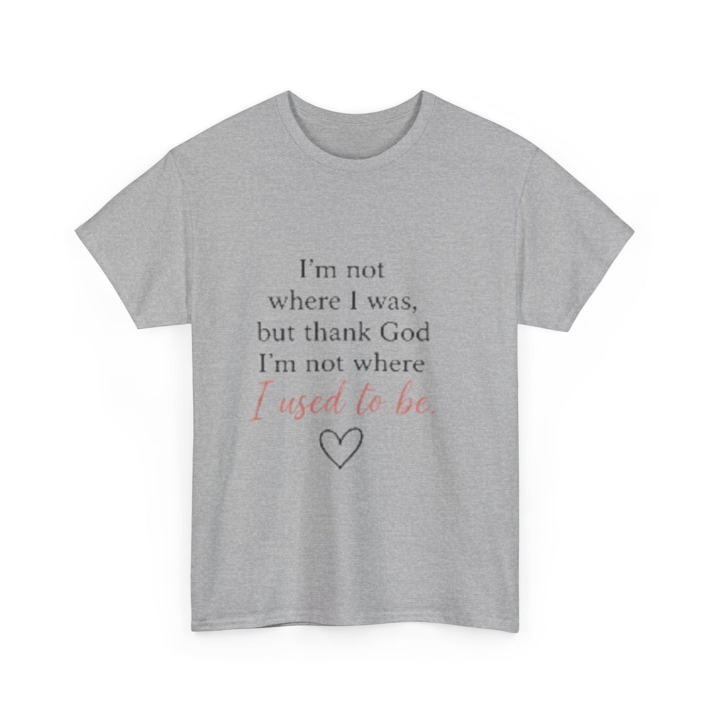 Inspirational Tee — "I’m not where I was, but thank God I’m not where I used to be"