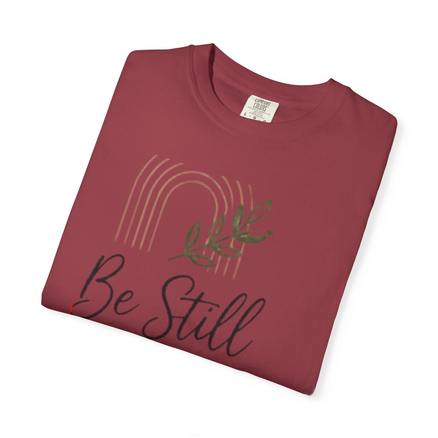 Be Still & Know T-Shirt | Minimal Script Leaf Heart
