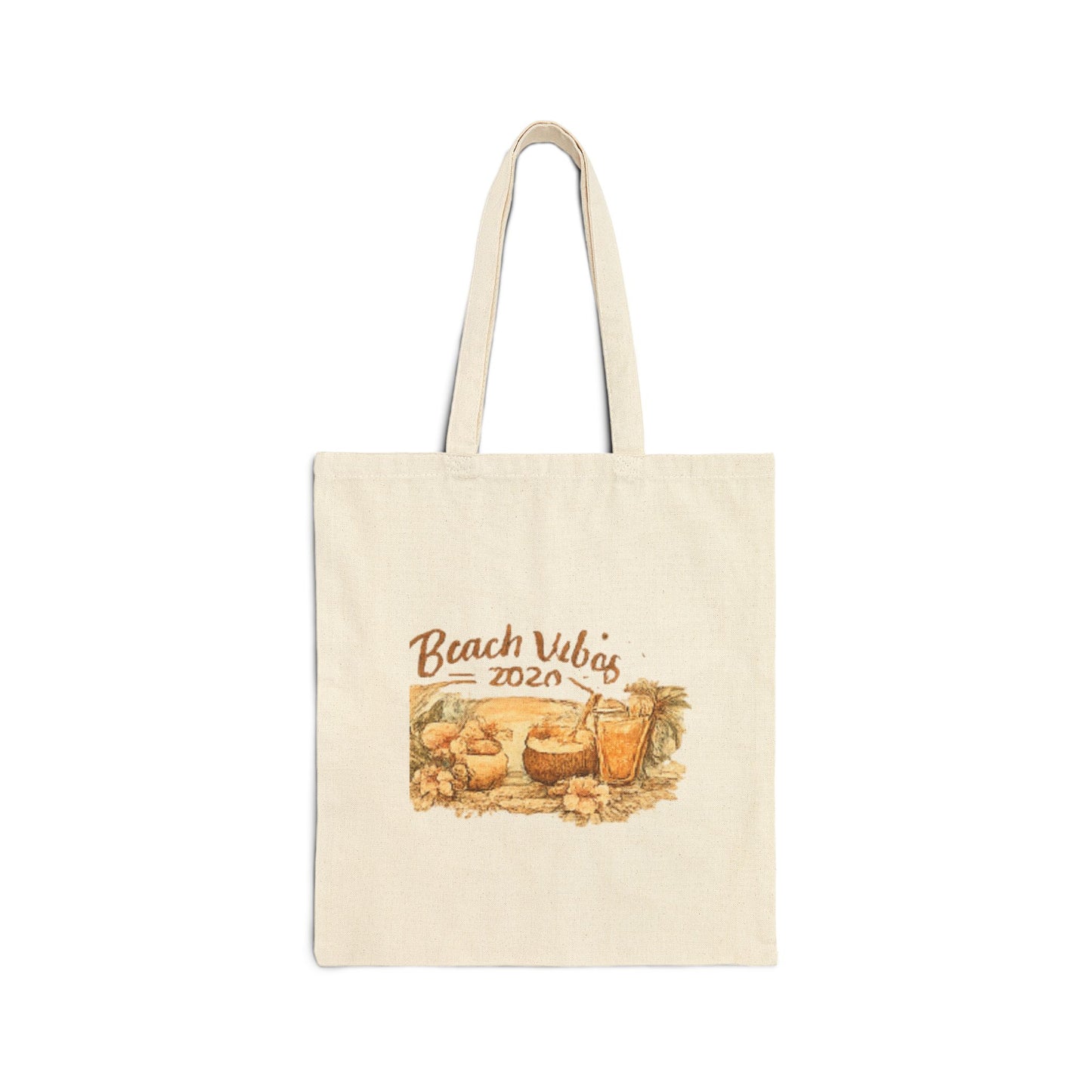 Beach Vibes 2020 Canvas Tote Bag — Retro Coastal Summer Beach Bag
