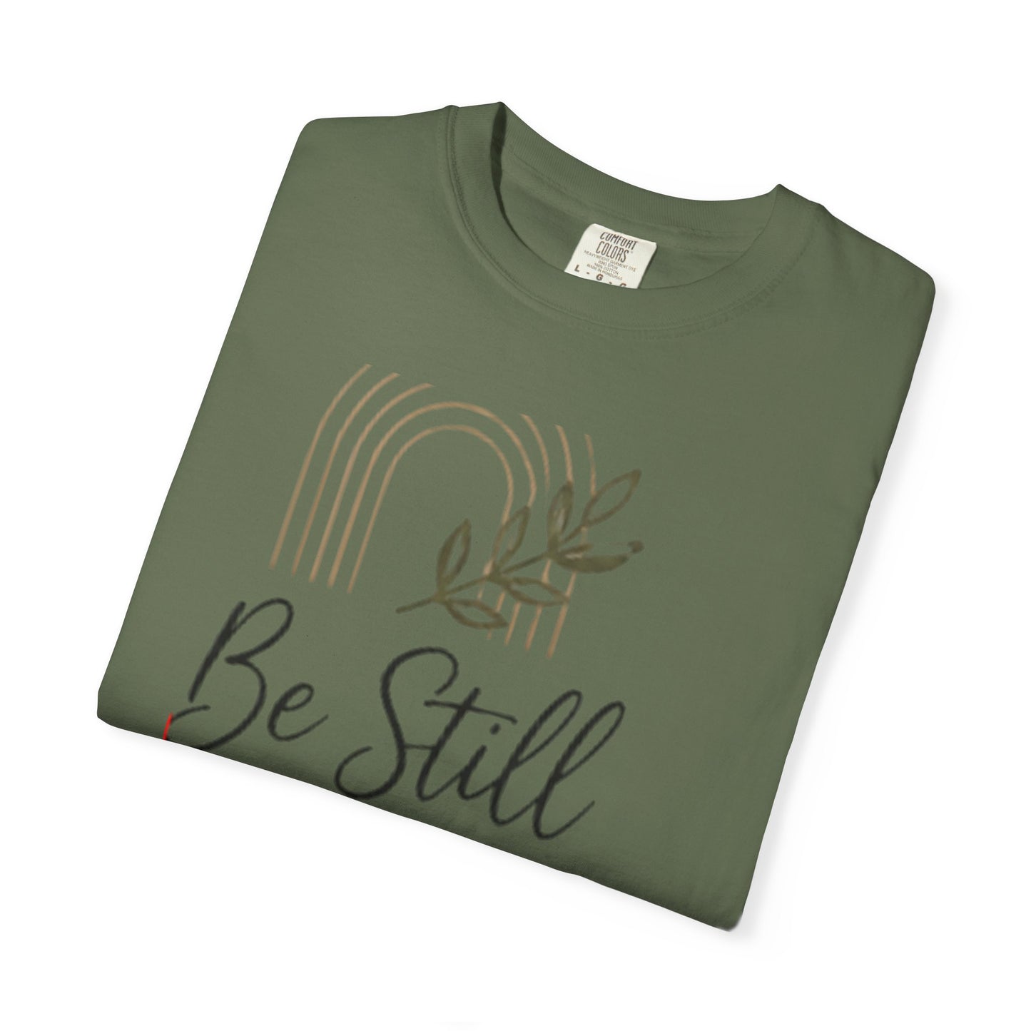 Be Still & Know T-Shirt | Minimal Script Leaf Heart