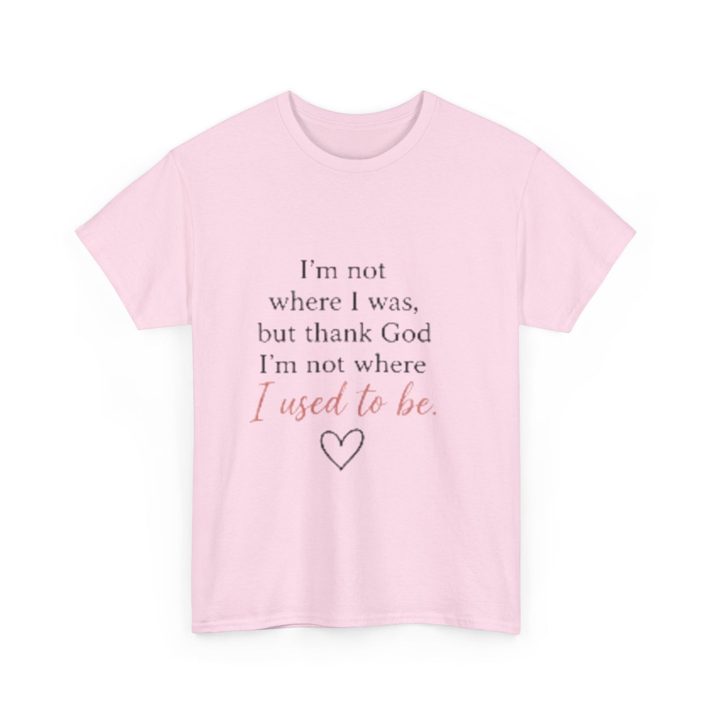 Inspirational Tee — "I’m not where I was, but thank God I’m not where I used to be"