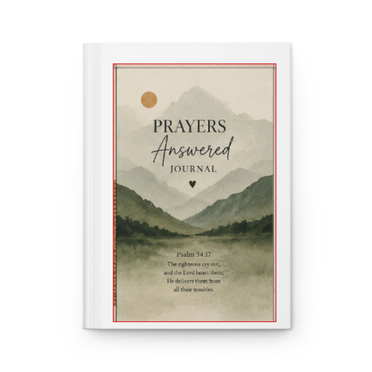Prayers Answered Hardcover Journal — Christian Prayer & Gratitude Notebook (Psalm 34:17)