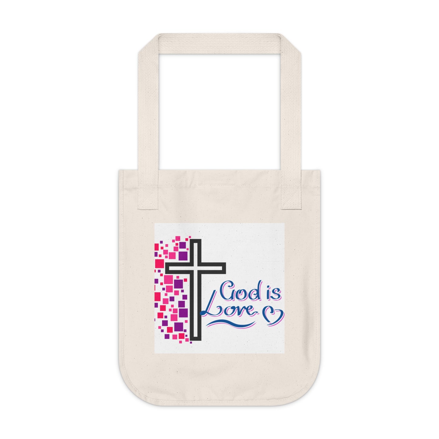 Colorful Cross Canvas Tote Bag, Faithful Carryall for Church & Errands,