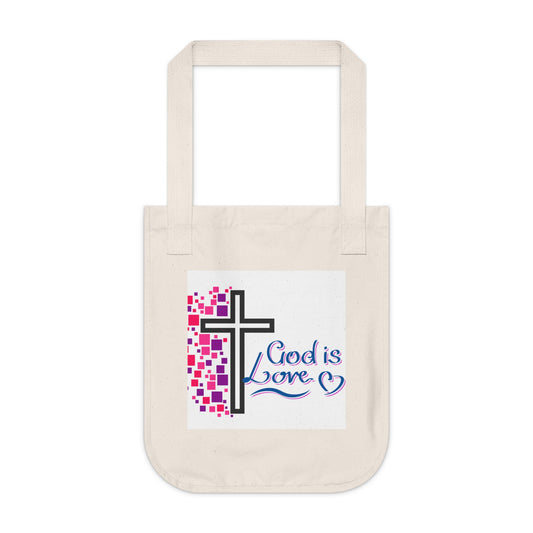 Colorful Cross Canvas Tote Bag, Faithful Carryall for Church & Errands,