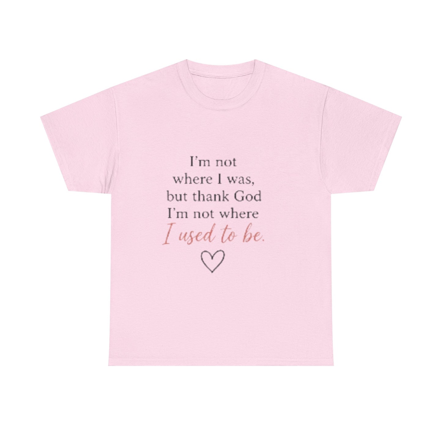 Inspirational Tee — "I’m not where I was, but thank God I’m not where I used to be"