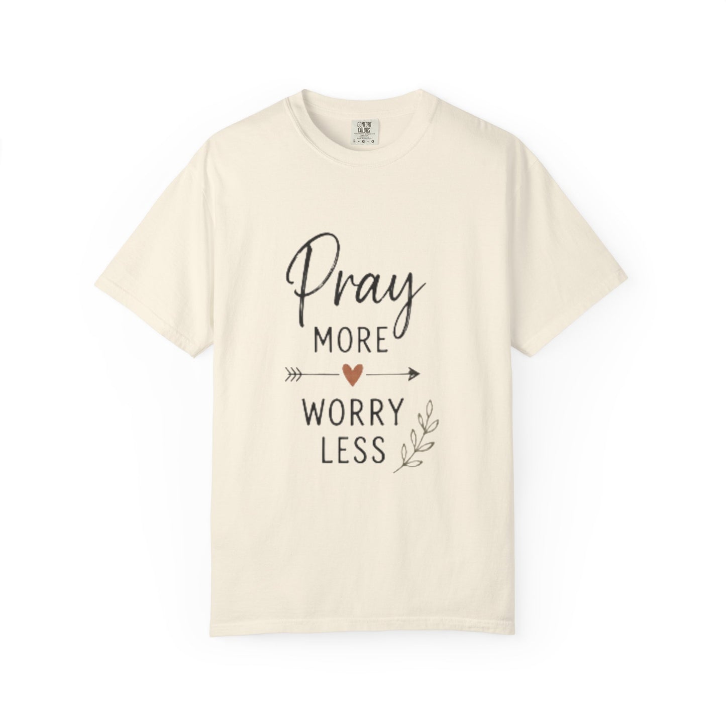 Pray More Worry Less T-Shirt — Inspirational Christian Faith Tee