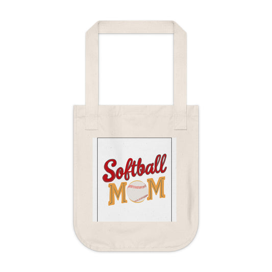 Softball Mom Canvas Tote Bag - Dugout Supporter Game Day Gear, Weekend