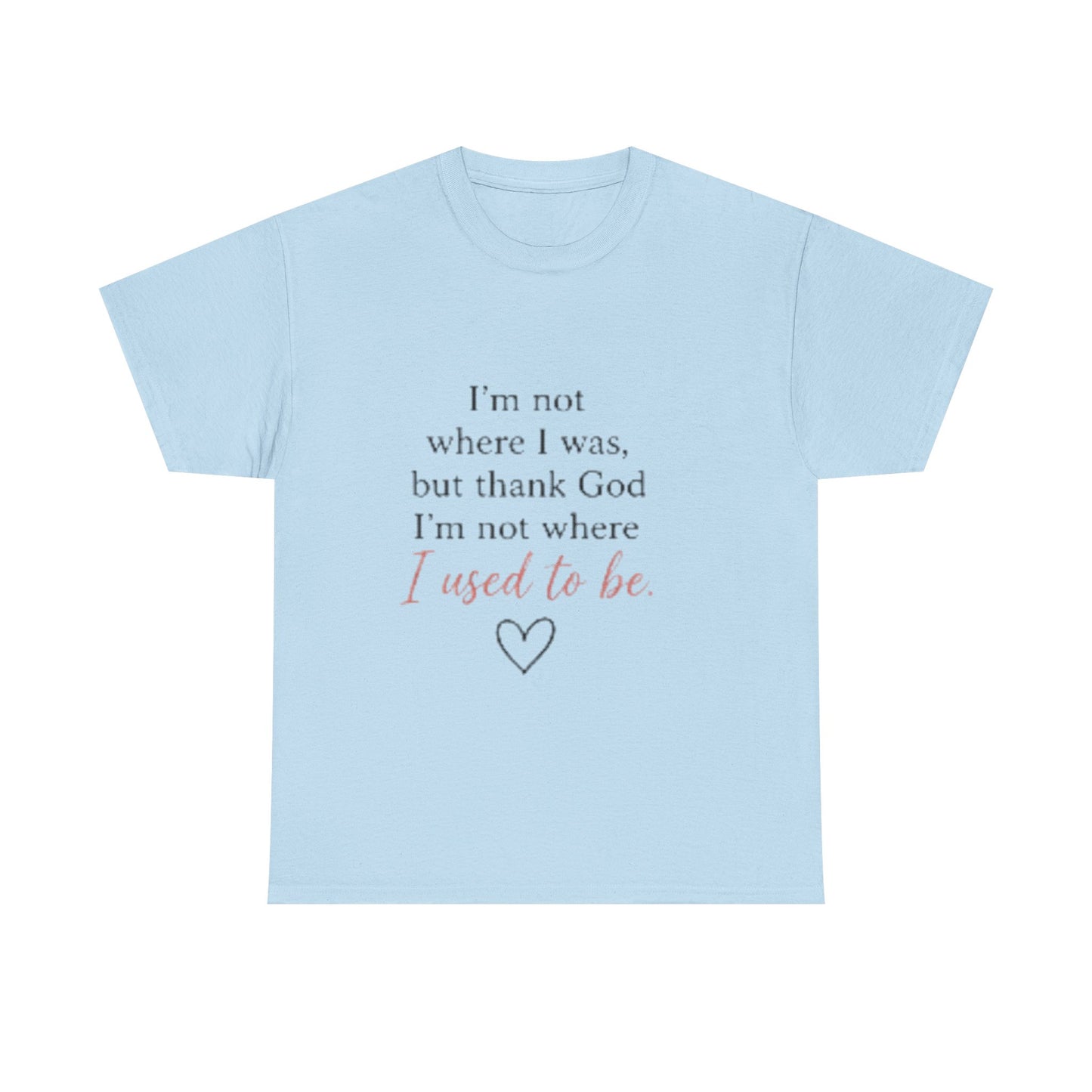 Inspirational Tee — "I’m not where I was, but thank God I’m not where I used to be"