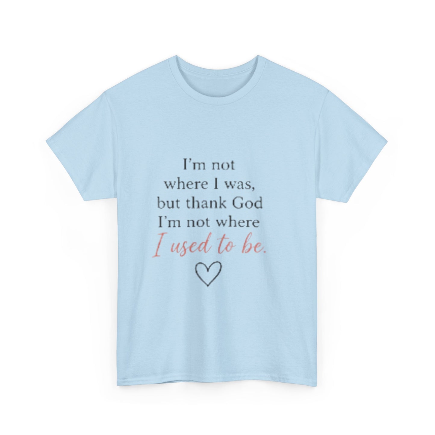 Inspirational Tee — "I’m not where I was, but thank God I’m not where I used to be"