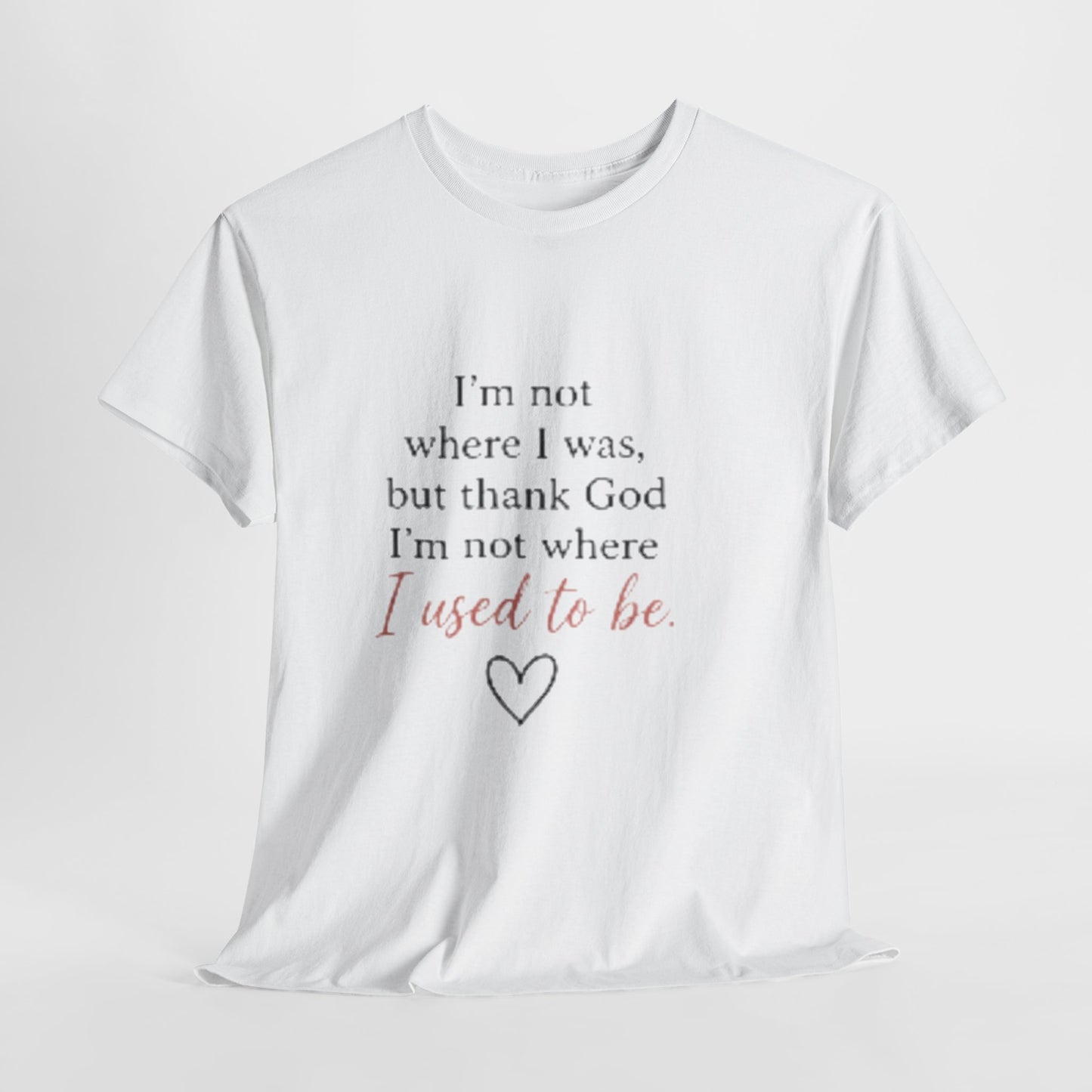 Inspirational Tee — "I’m not where I was, but thank God I’m not where I used to be"