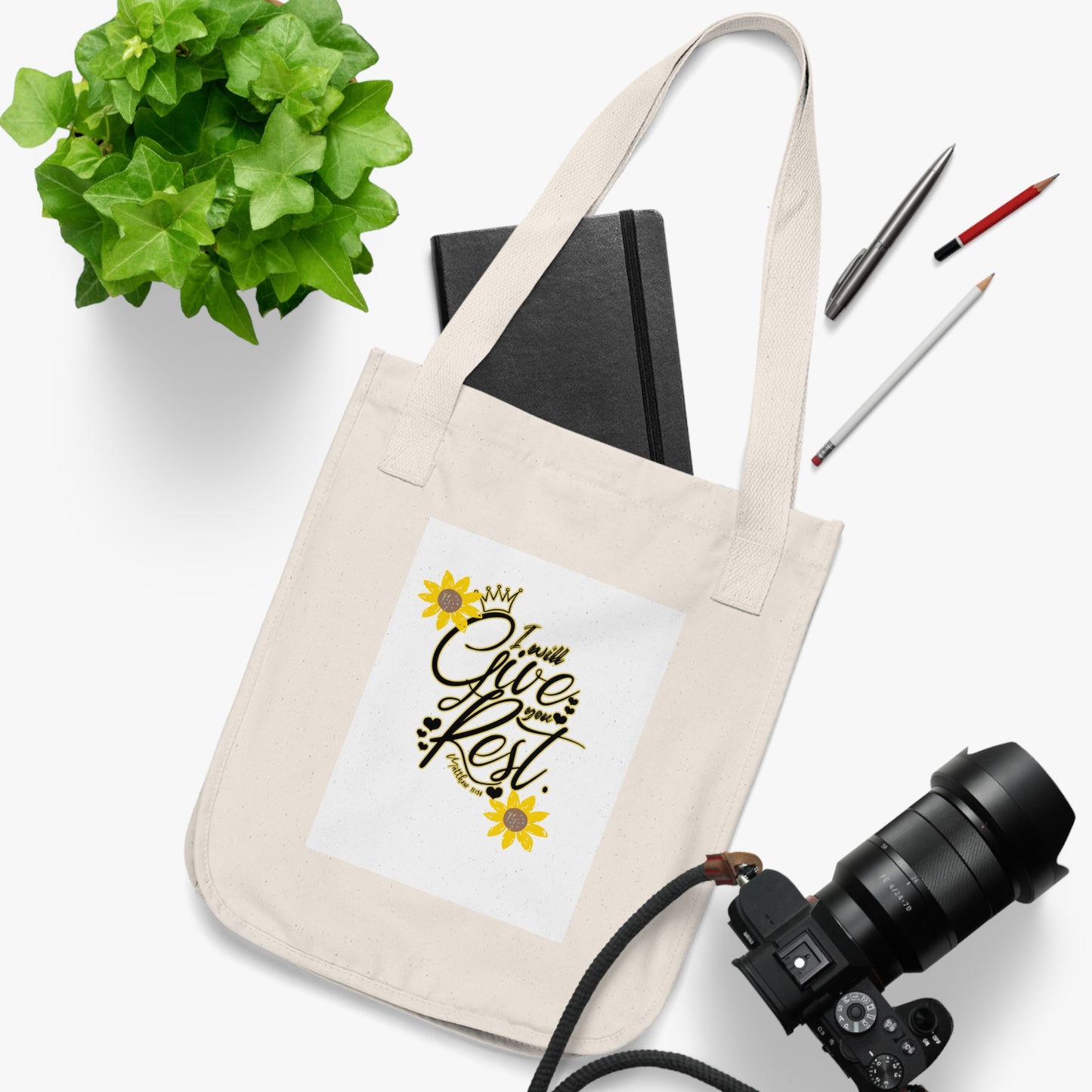 Eco-Friendly Tote Bag - Give & Rest Floral Design, Reusable Shopping, [...]