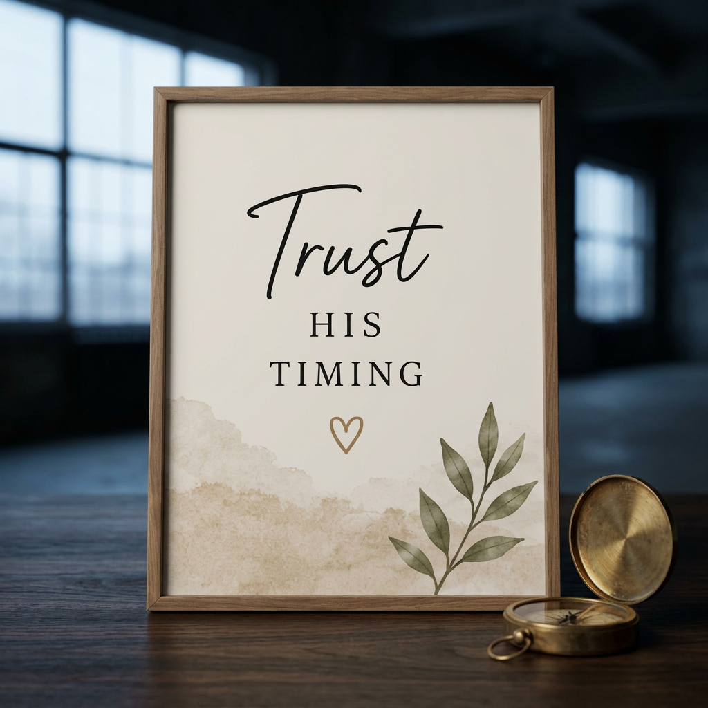 Trust His Timing Wall Tapestry — Inspirational Scripture Home Decor