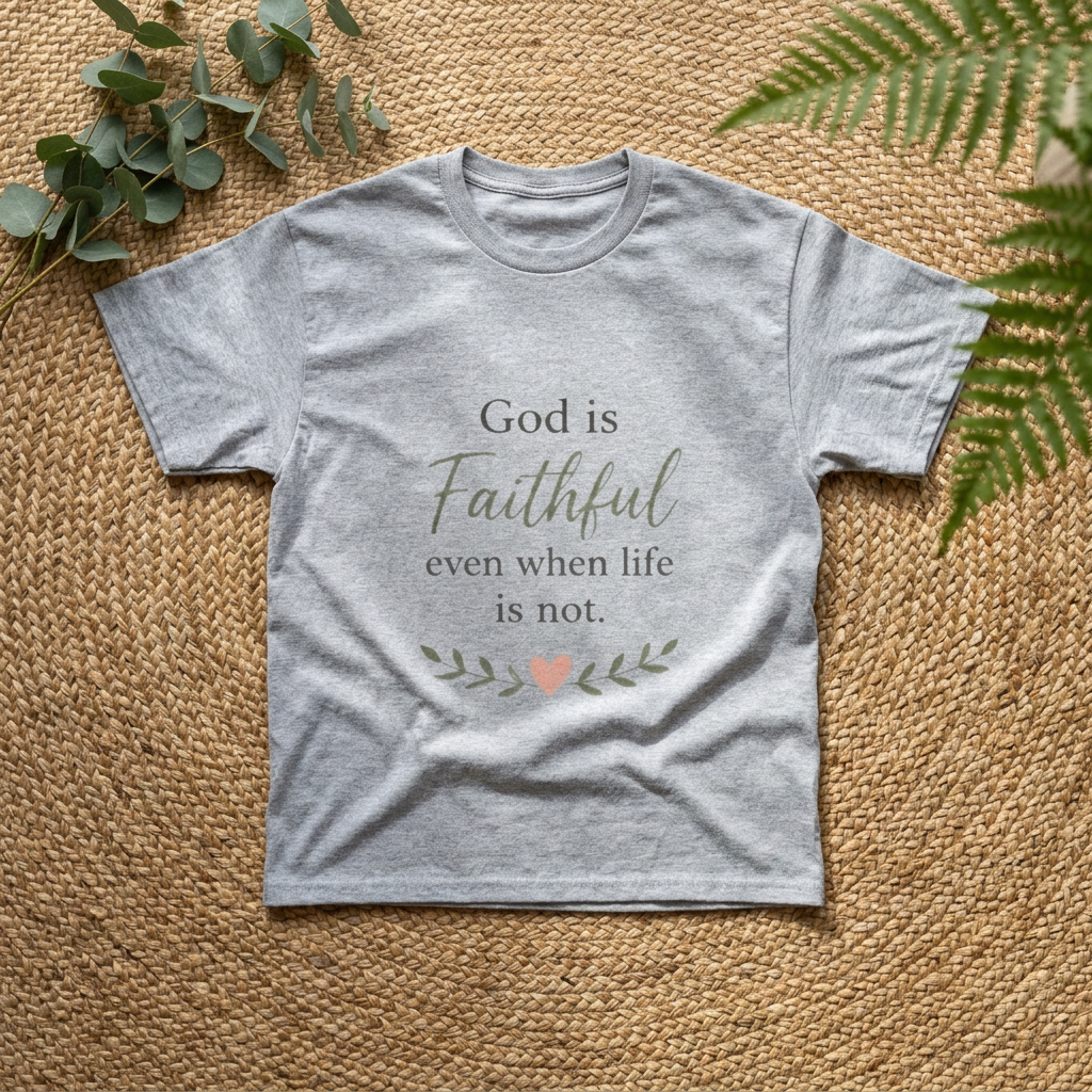 Faithful Tee — "God is Faithful even when life is not" Inspirational Christian T‑Shirt