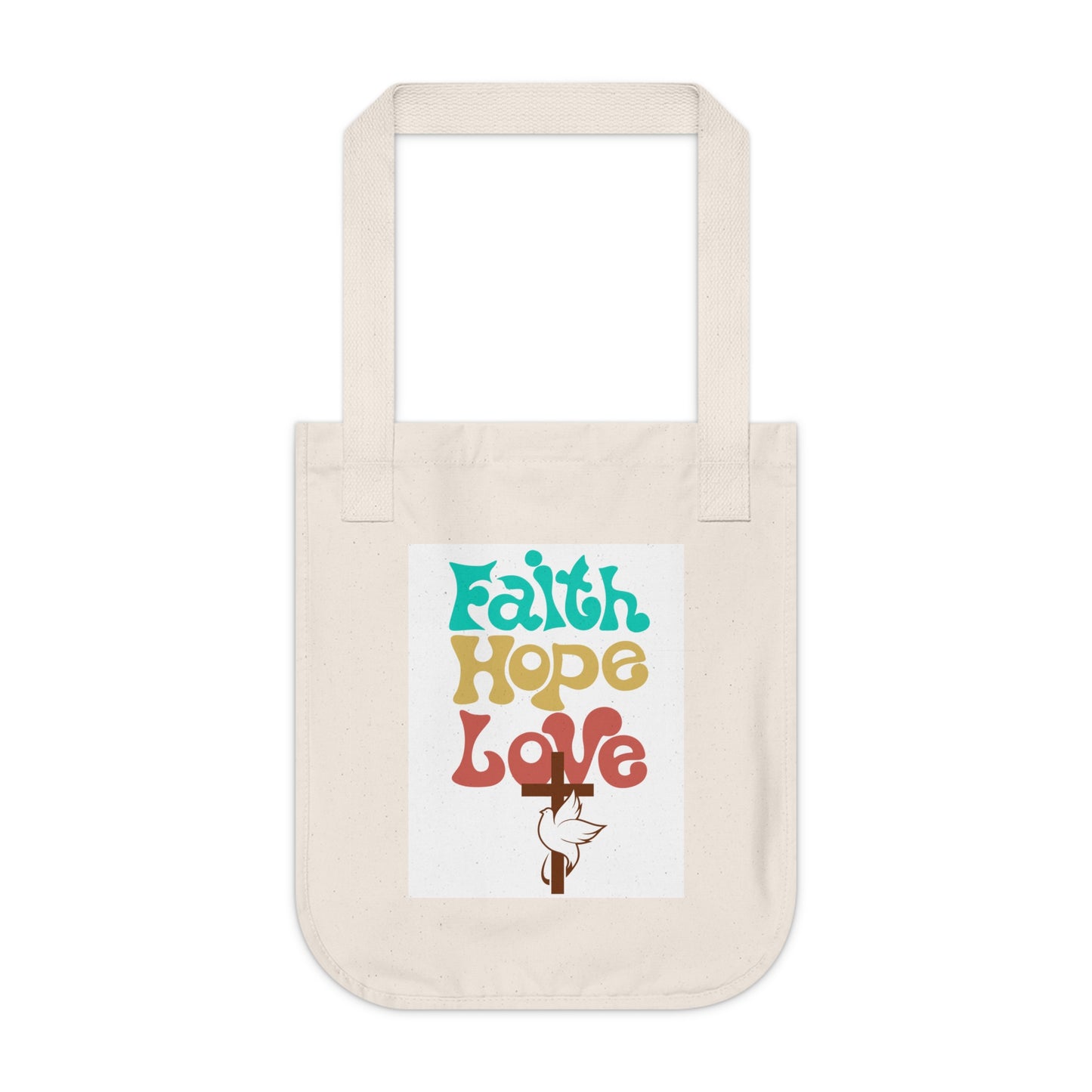 Faith Hope Love Organic Canvas Tote Bag, Eco-Friendly Shopping Bag, Gift [...]