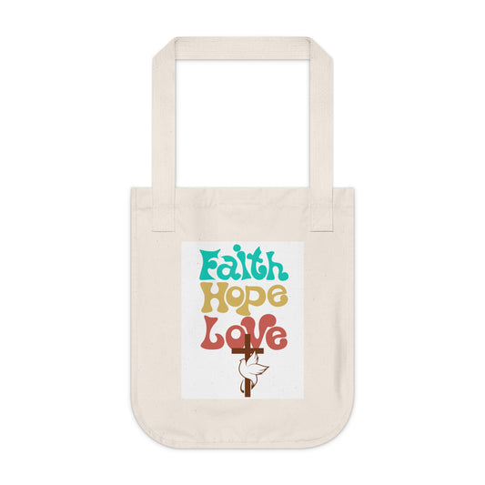 Faith Hope Love Organic Canvas Tote Bag, Eco-Friendly Shopping Bag, Gift [...]