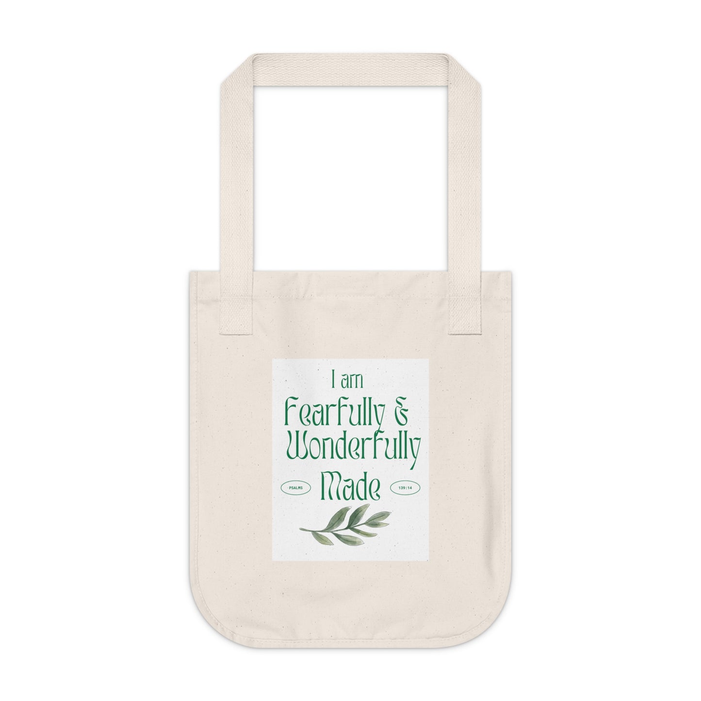 Organic Canvas Tote Bag - I am Fearfully & Wonderfully Made, Eco-Friendly [...]