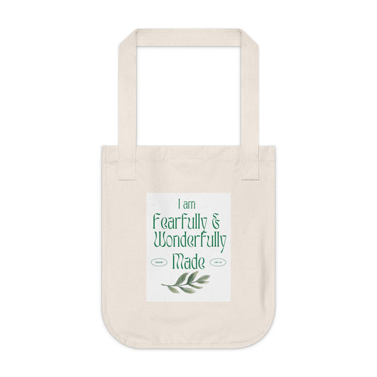 Organic Canvas Tote Bag - I am Fearfully & Wonderfully Made, Eco-Friendly [...]
