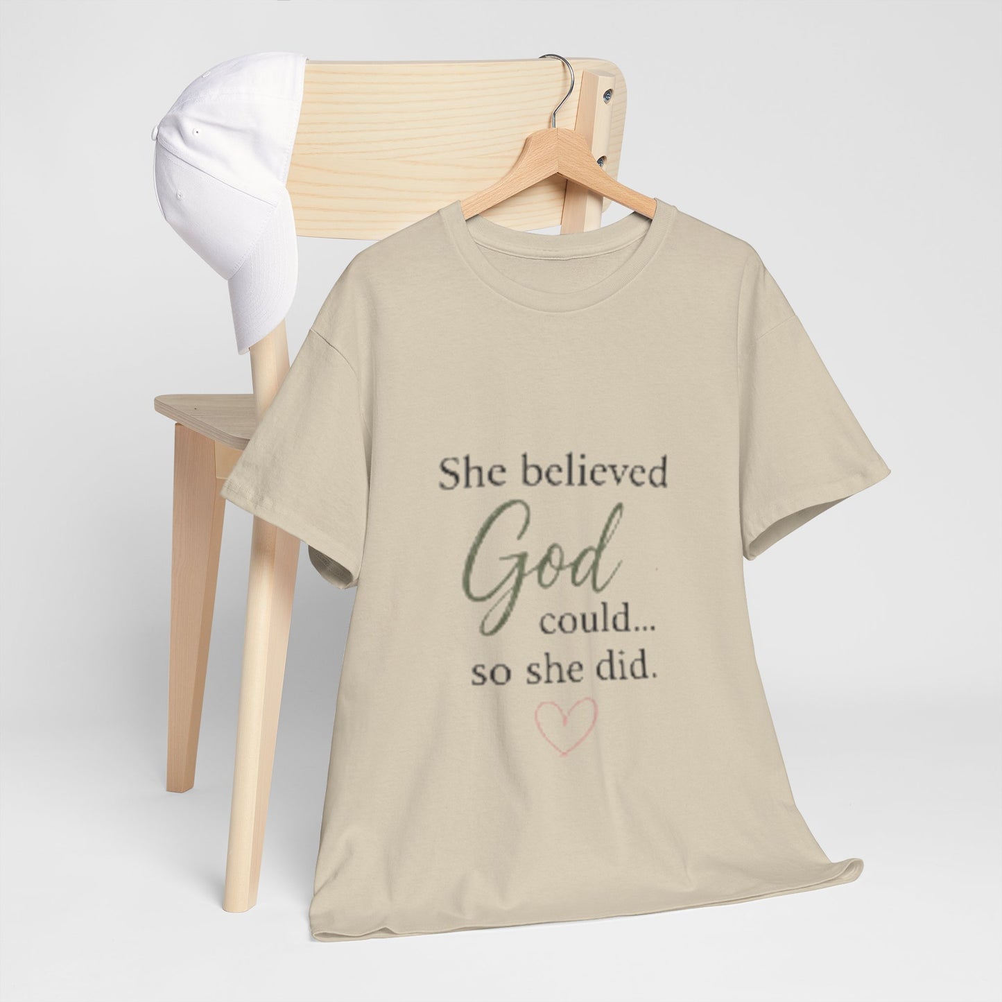 Faith-Inspired Tee — "She believed God could... so she did." Inspirational Christian T-Shirt