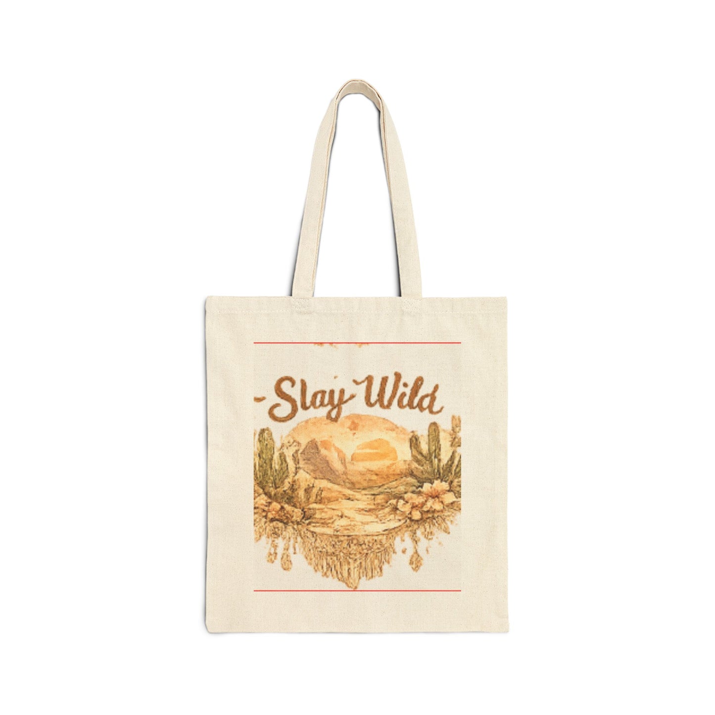 Tote Bag — "Slay Wild" Desert Sunset Canvas Tote