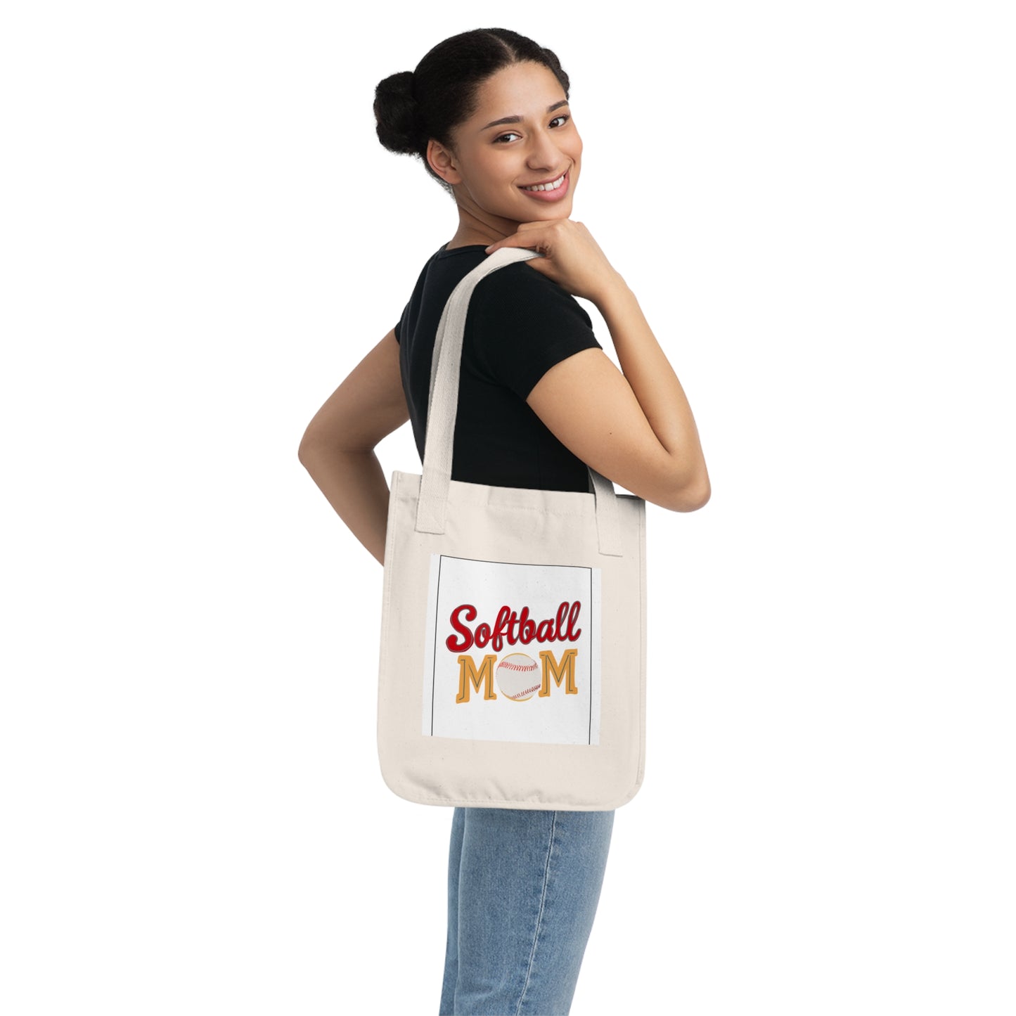 Softball Mom Canvas Tote Bag - Dugout Supporter Game Day Gear, Weekend