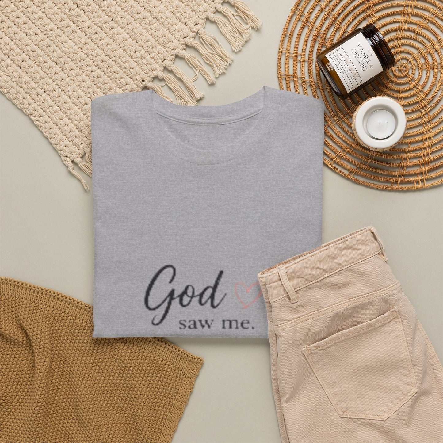 Christian T-Shirt — "God saw me. He heard me. He is healing me." Inspirational Faith Tee