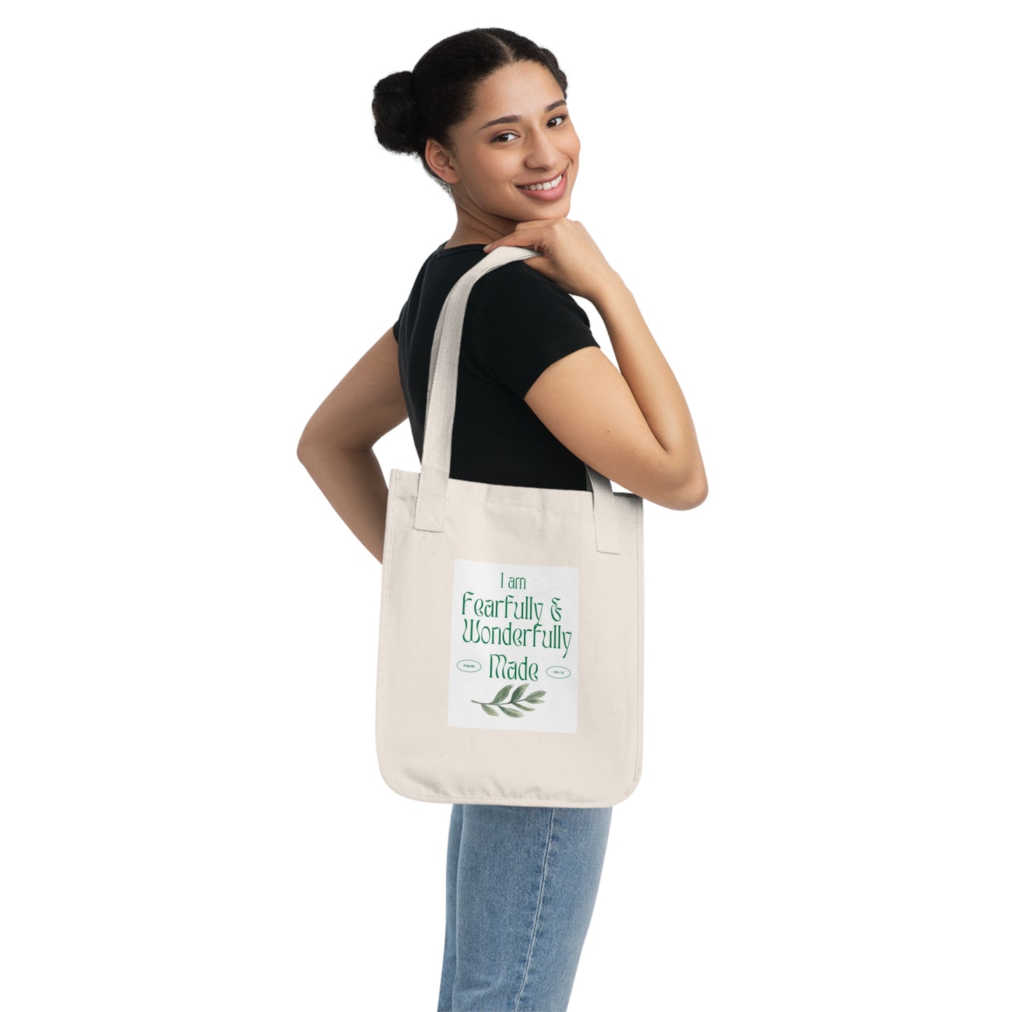 Organic Canvas Tote Bag - I am Fearfully & Wonderfully Made, Eco-Friendly [...]