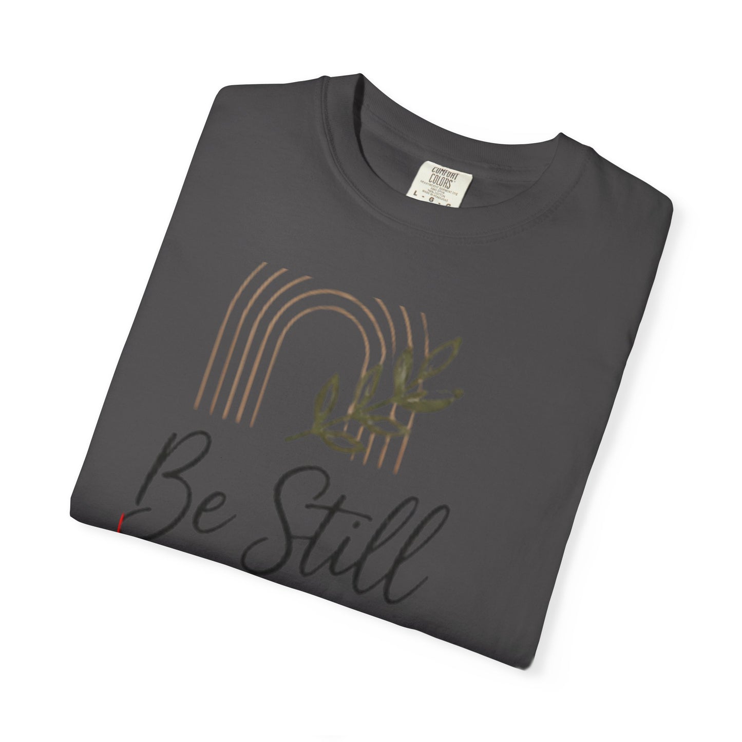 Be Still & Know T-Shirt | Minimal Script Leaf Heart