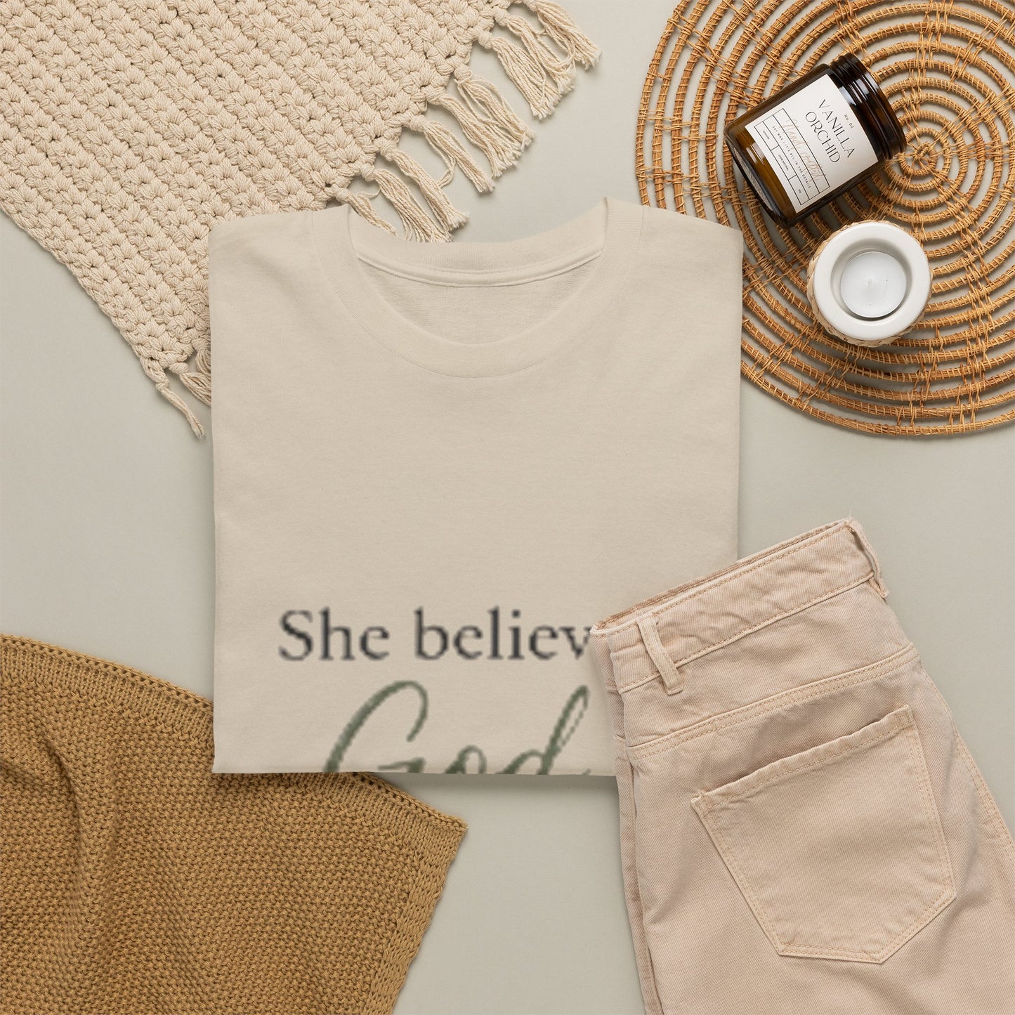 Faith-Inspired Tee — "She believed God could... so she did." Inspirational Christian T-Shirt