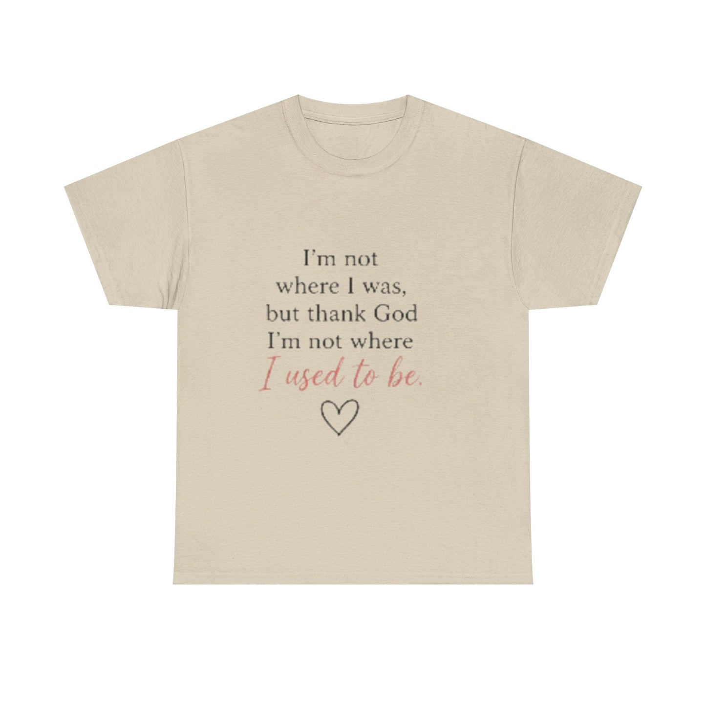 Inspirational Tee — "I’m not where I was, but thank God I’m not where I used to be"