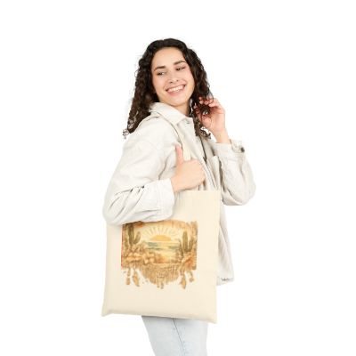 Canvas Tote Bag — Desert Sunset Cactus Artwork