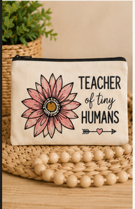 Teacher of Tiny Humans Canvas Zipper Pouch