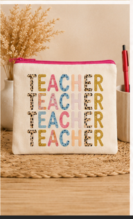 Teacher Teacher Teacher Canvas Pencil Pouch